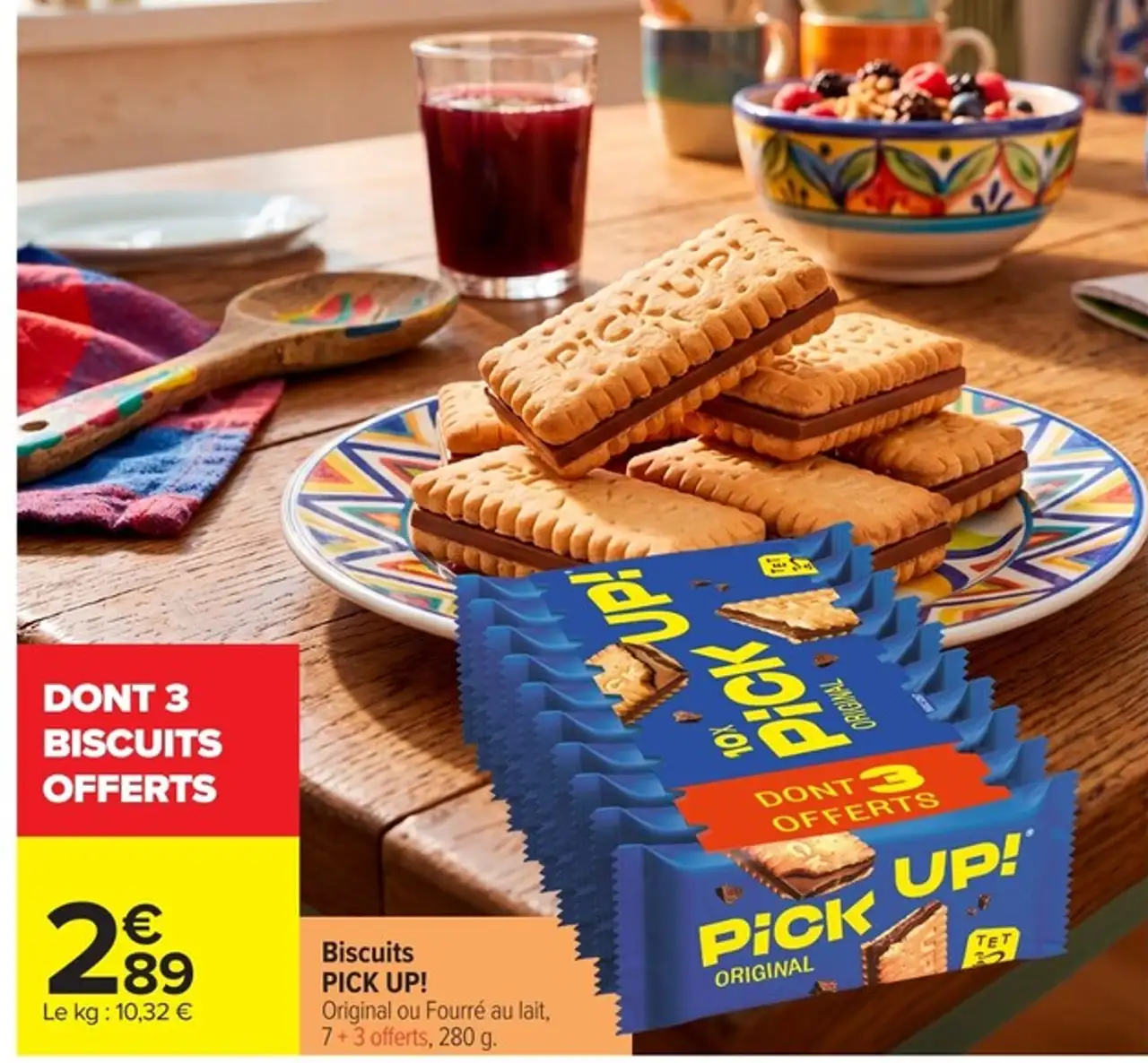 Biscuits PICK UP! Original ou Fourré au lait