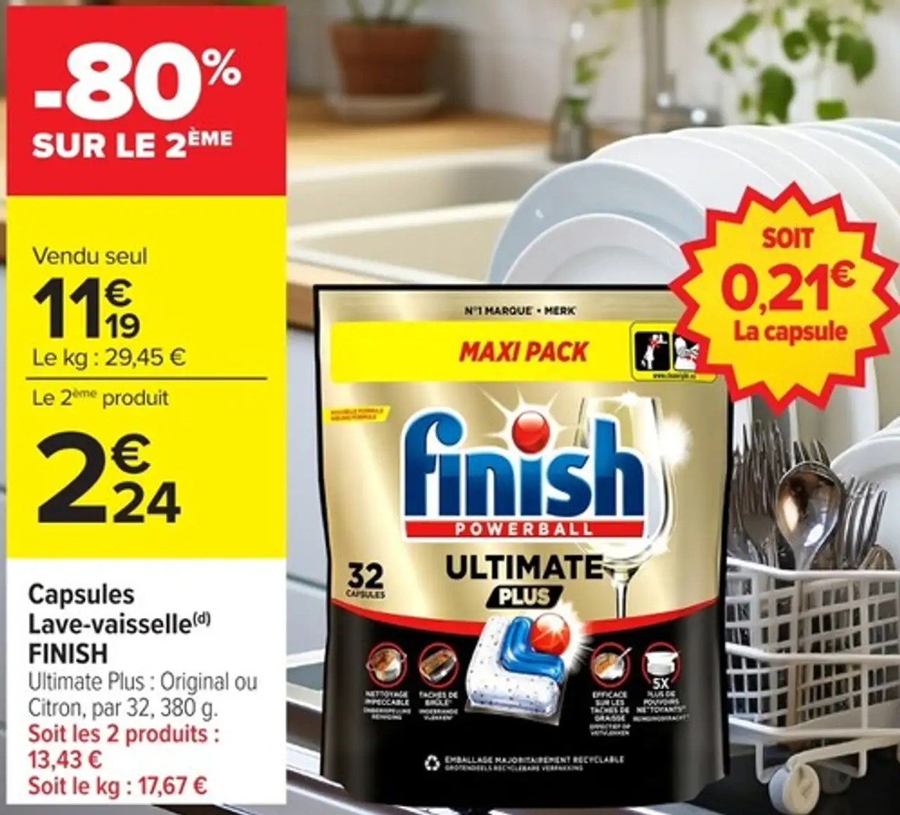 Capsules Lave-vaisselle Finish Ultimate Plus