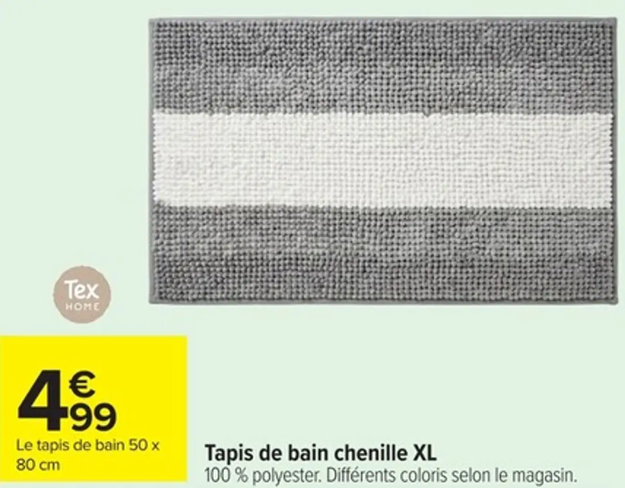 Tapis de bain chenille XL Tex Home