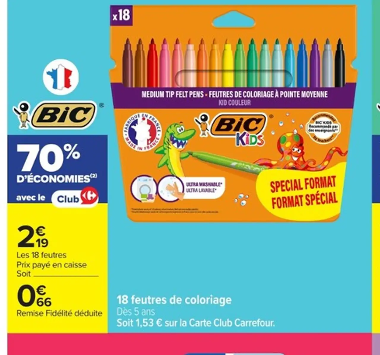 BIC Kids 18 feutres de coloriage Kid Couleur