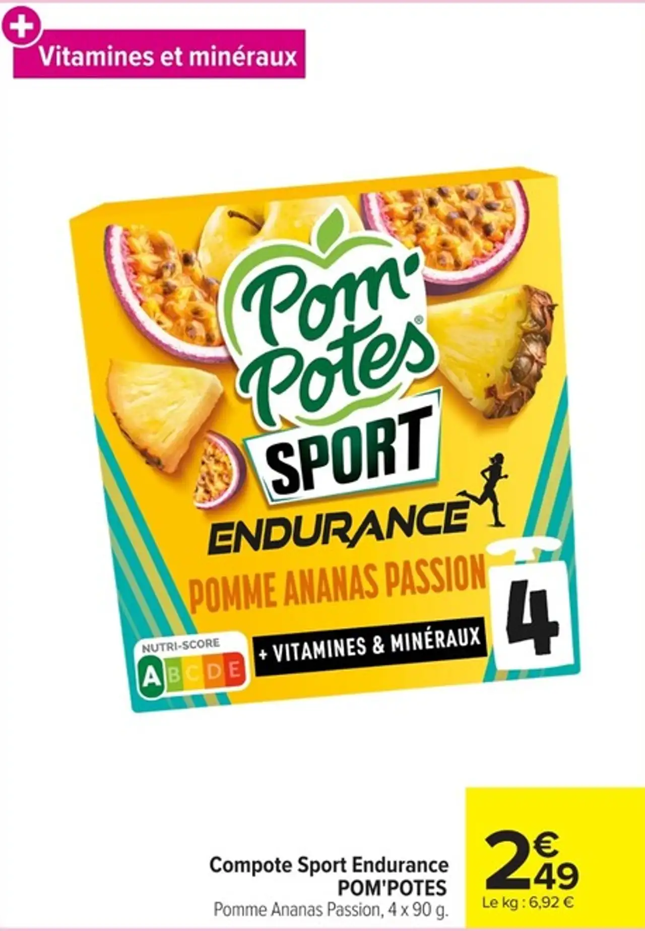 Compote Sport Endurance POM'POTES Pomme Ananas Passion