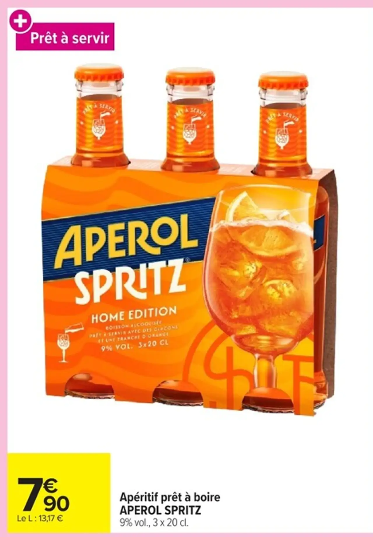 Apéritif prêt à boire APEROL SPRITZ 9% vol., 3 x 20 cl.