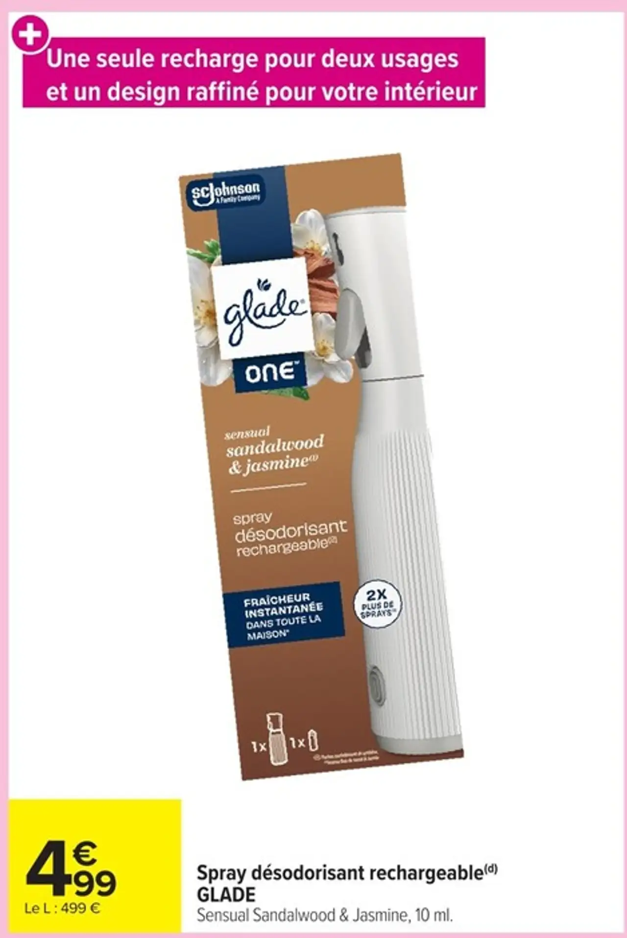 Spray désodorisant rechargeable GLADE Sensual Sandalwood & Jasmine