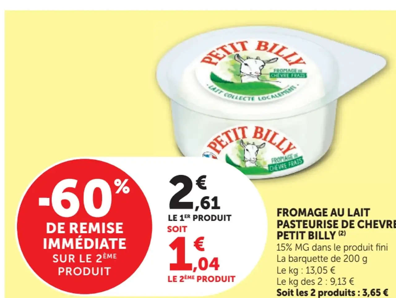 Fromage au Lait Pasteurise de Chevre Petit Billy