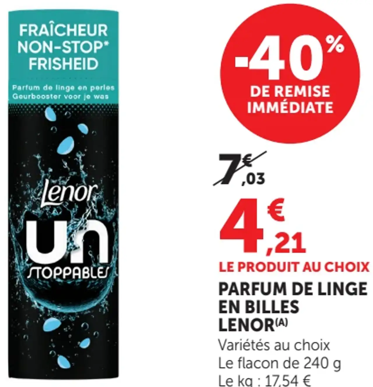 Parfum de linge en billes Lenor Unstoppables