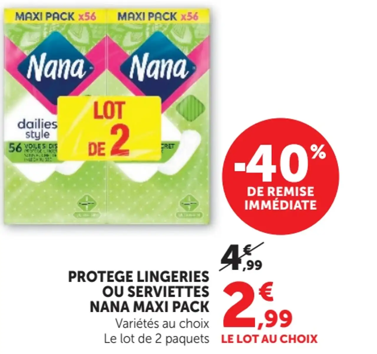 Protège-lingeries ou serviettes Nana Maxi Pack