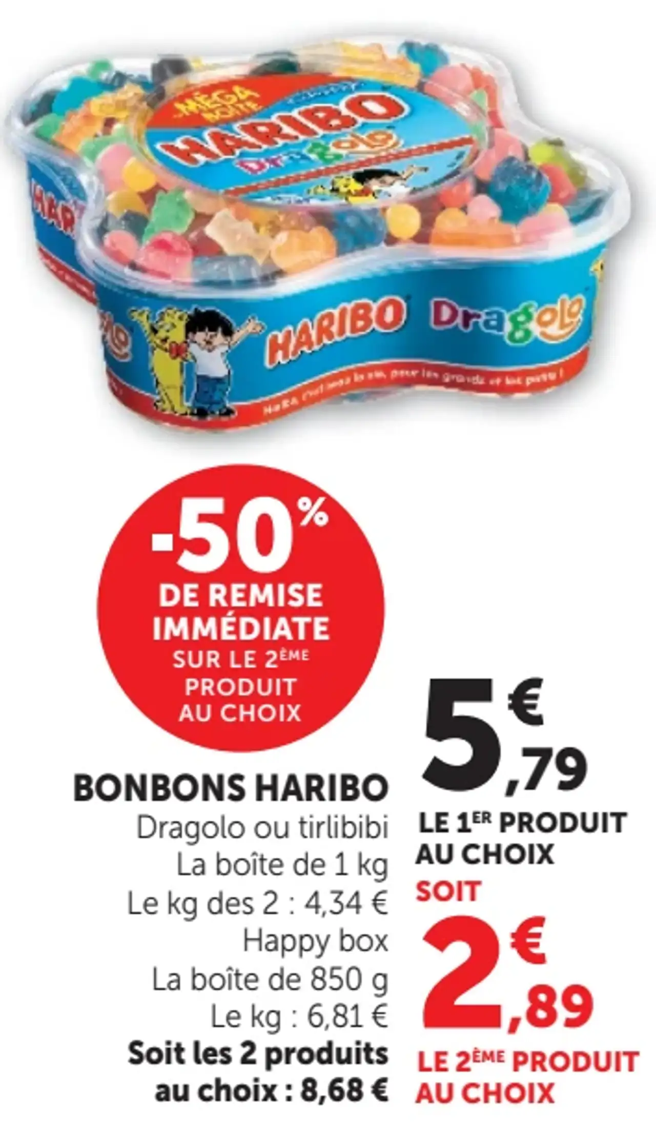 BONBONS HARIBO Dragolo ou tirlibibi ou Happy box