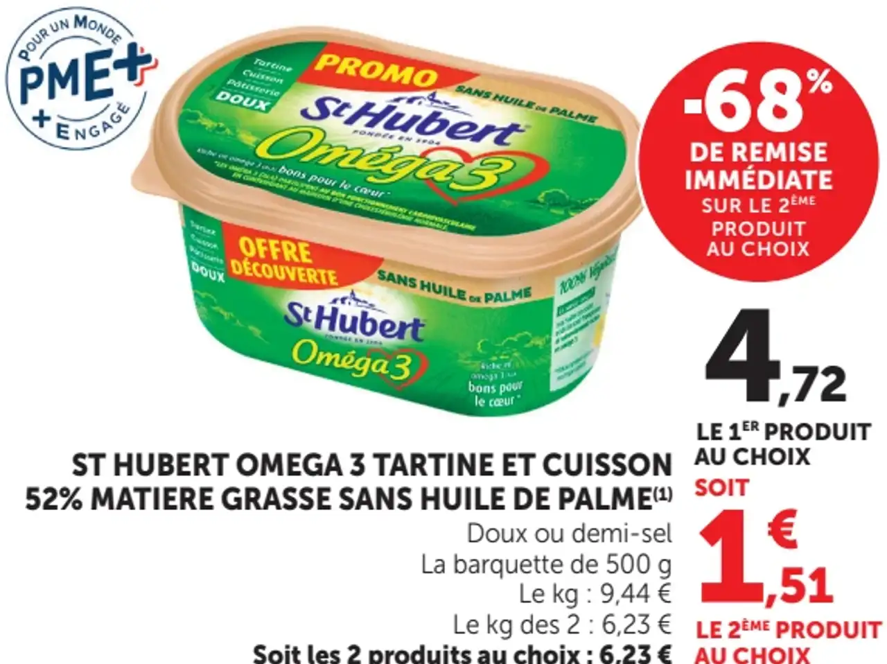 St Hubert Omega 3 Tartine et Cuisson 52% matière grasse sans huile de palme