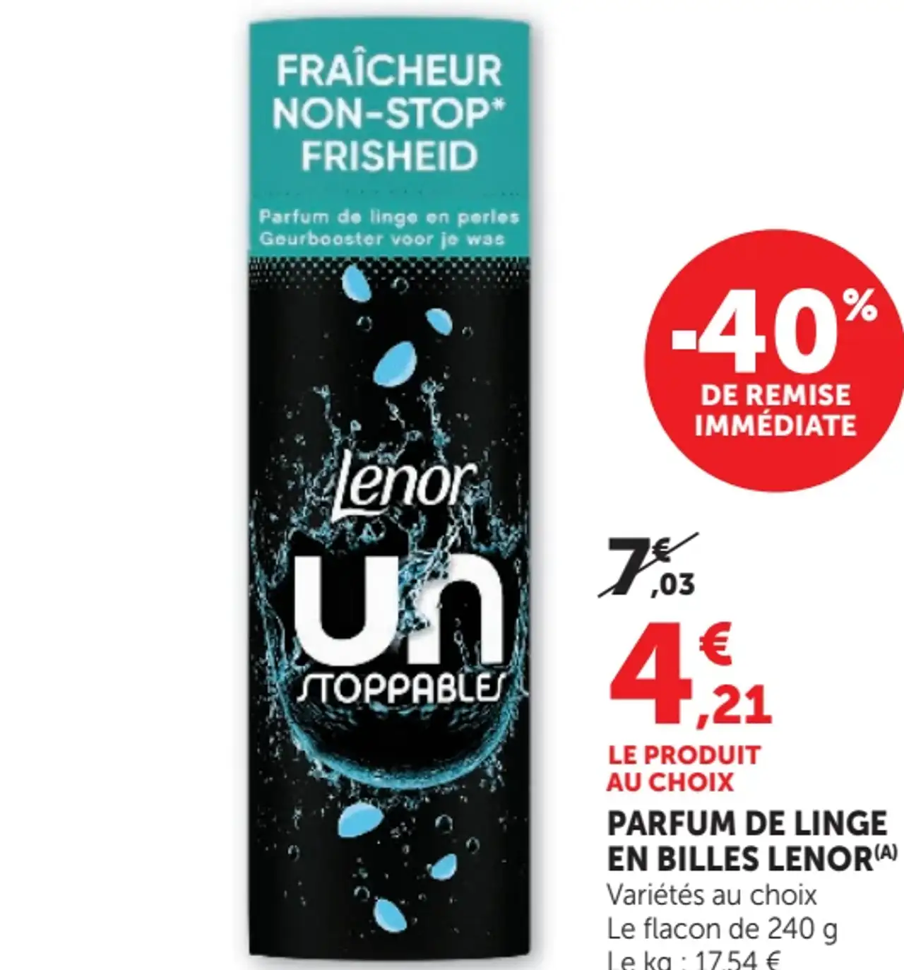 Parfum de linge en billes Lenor Unstoppables