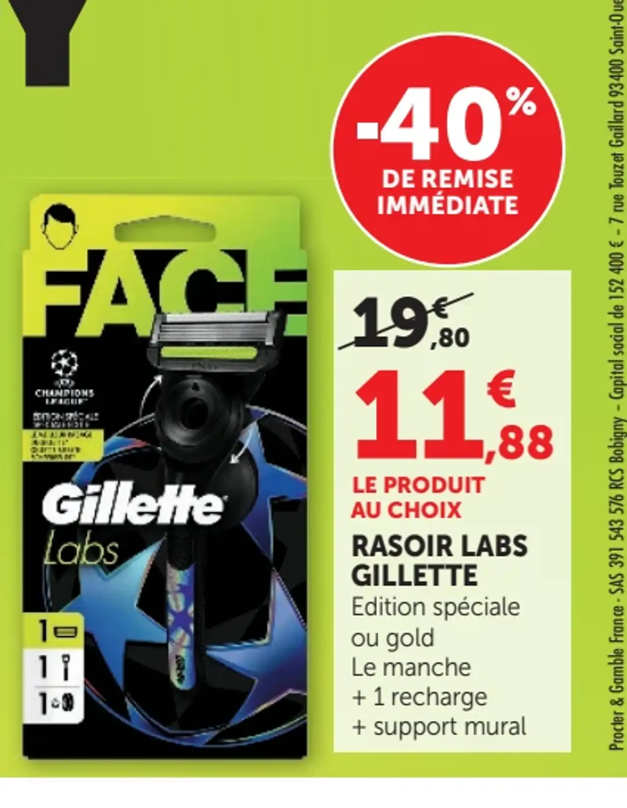 Rasoir Labs Gillette Edition spéciale ou gold