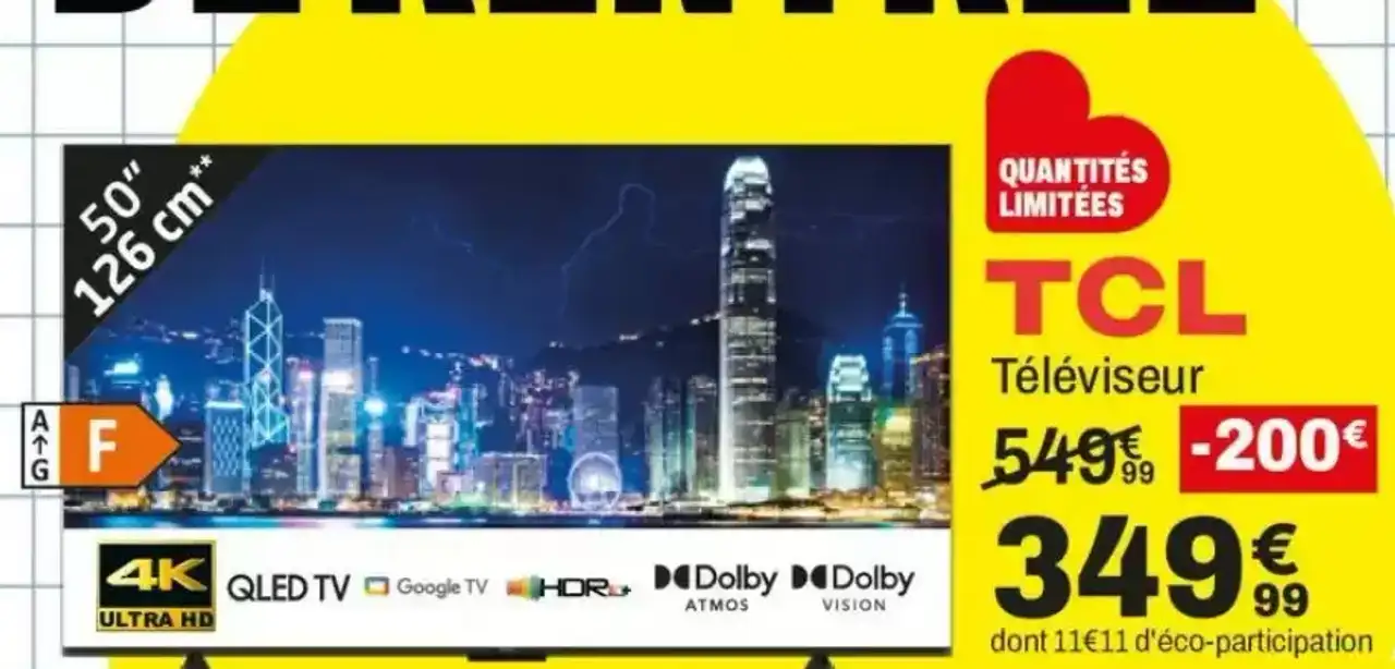 TCL Téléviseur 50" (126 cm) 4K QLED