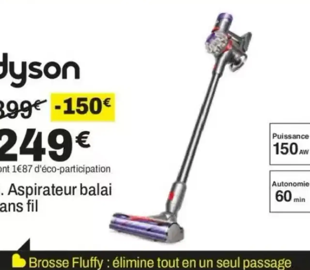 Aspirateur balai sans fil Dyson V8 Cyclone