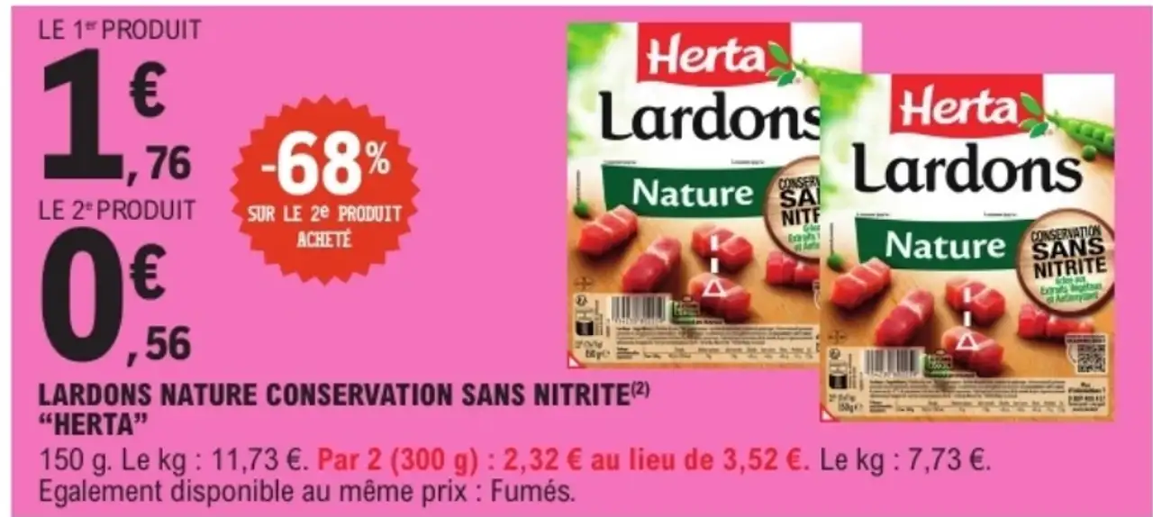 Lardons Nature Conservation Sans Nitrite "Herta"