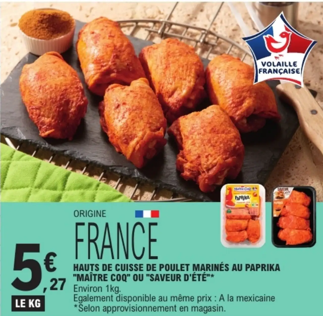 Hauts de cuisse de poulet marinés au paprika Maître Coq