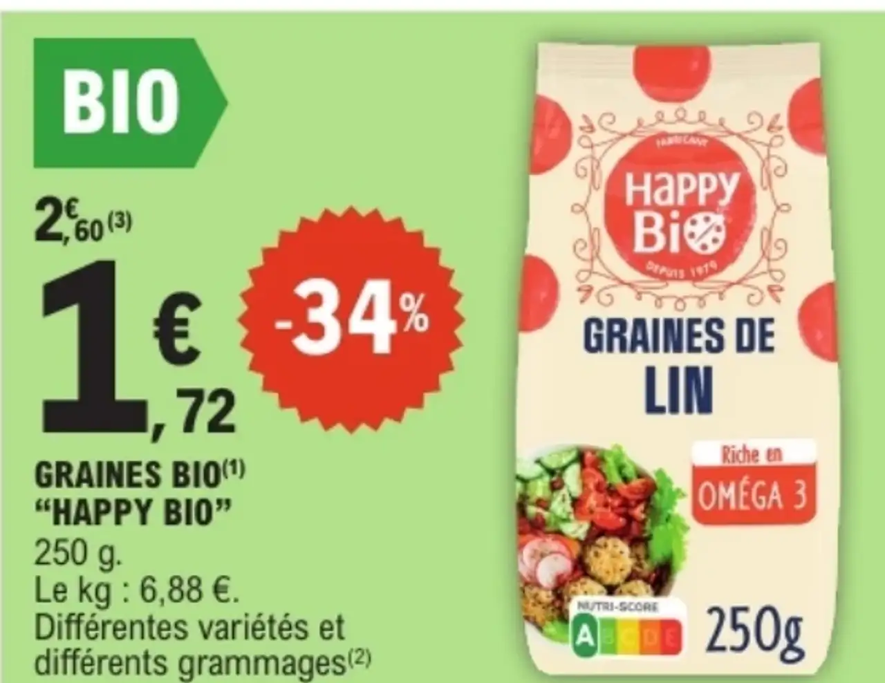 Graines Bio "Happy Bio" Graines de lin