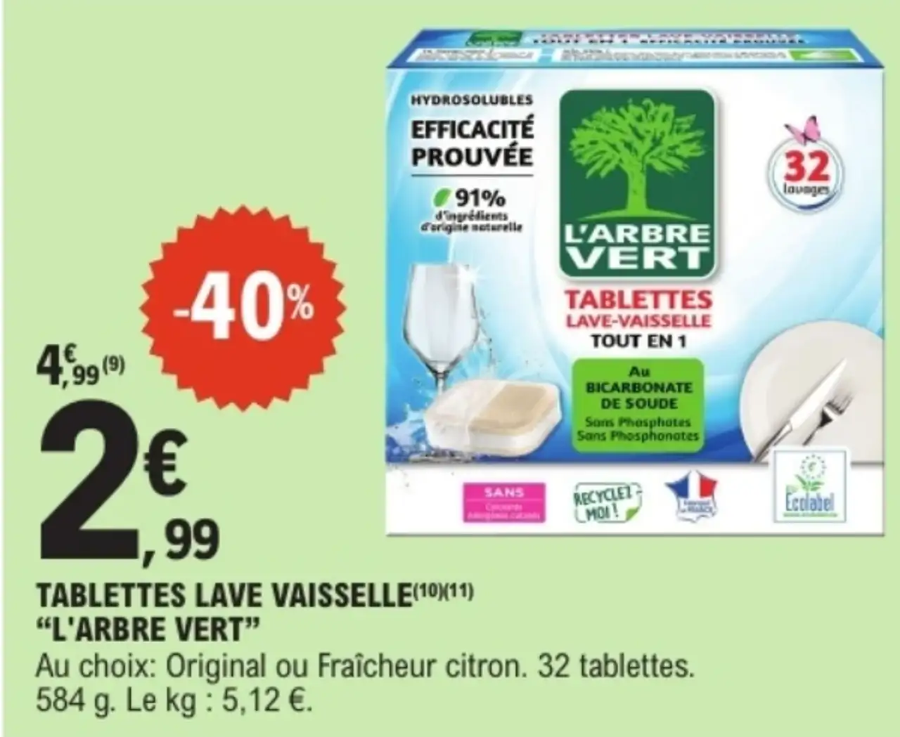 Tablettes lave vaisselle L'Arbre Vert
