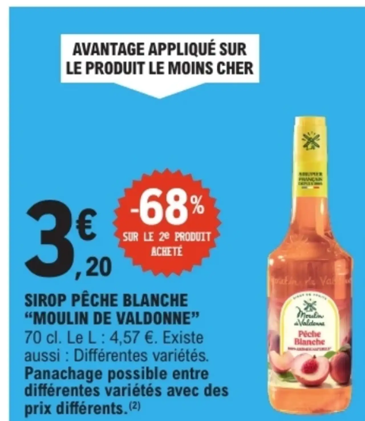 Sirop pêche blanche Moulin de Valdonne