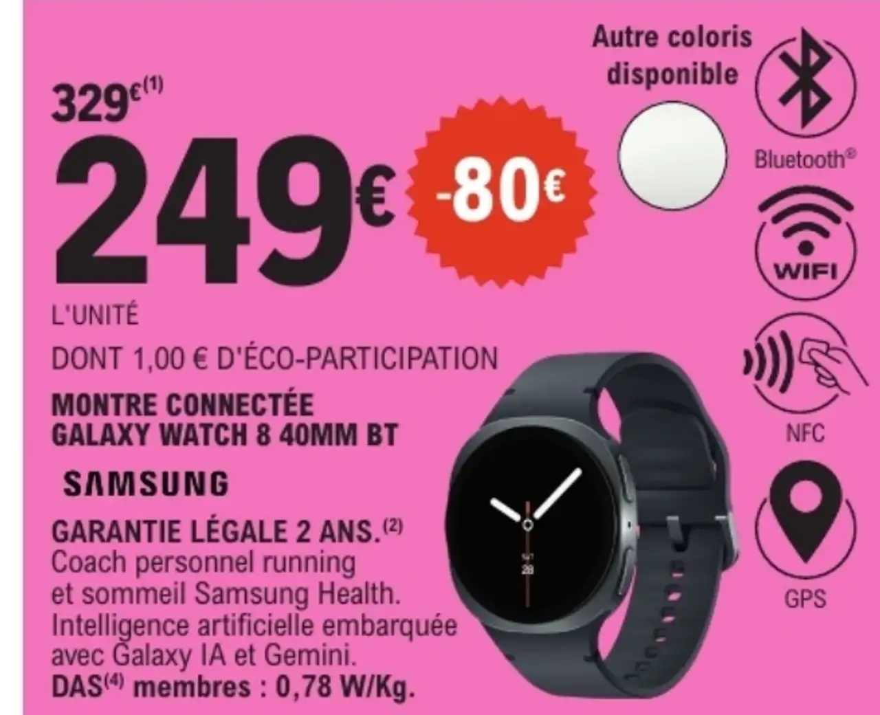 Montre connectée Galaxy Watch 6 40mm BT Samsung