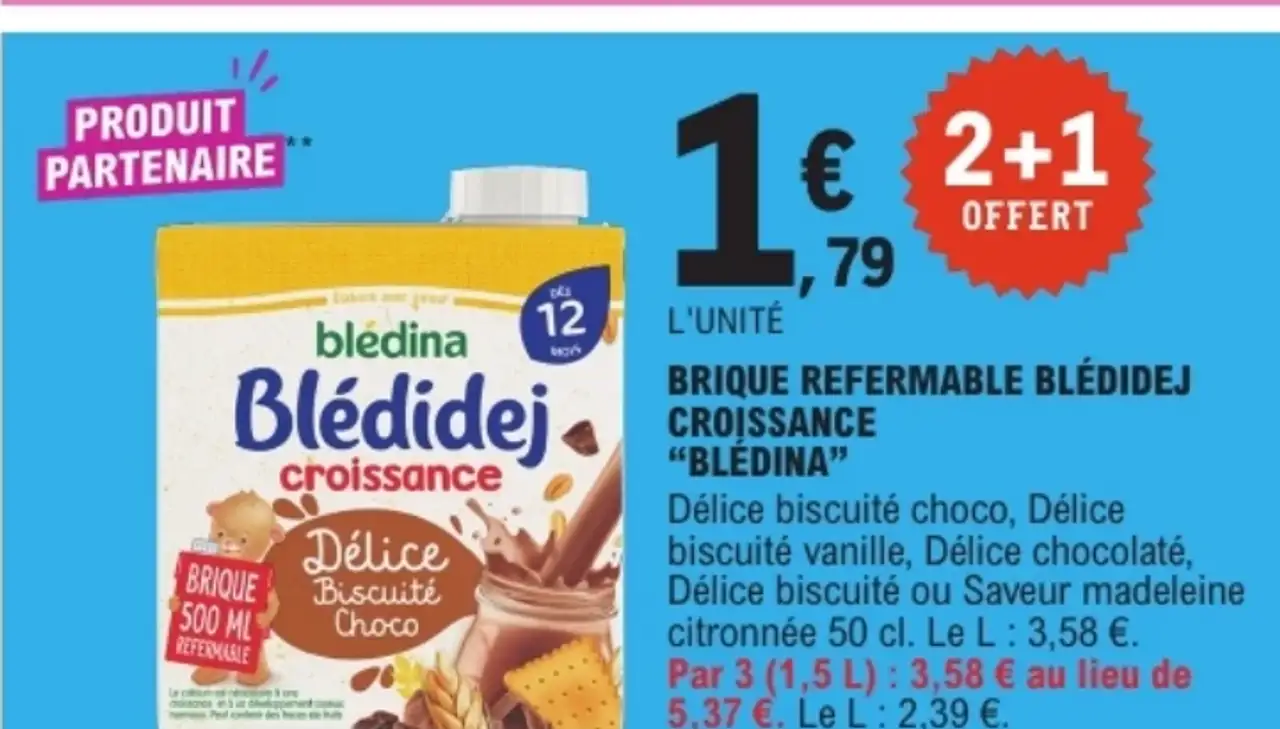 Brique refermable Blédidej Croissance "Blédina"