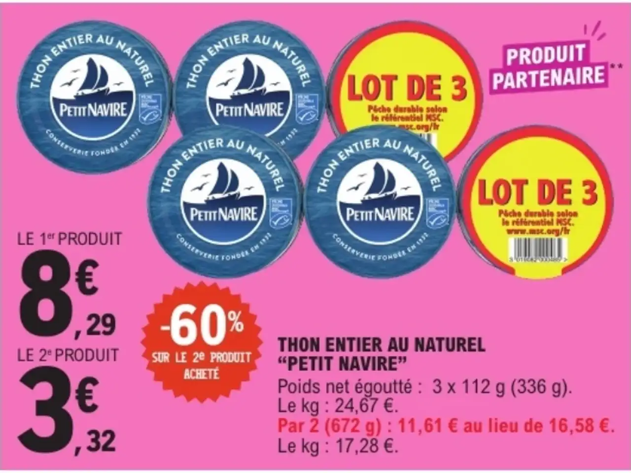 Thon entier au naturel Petit Navire