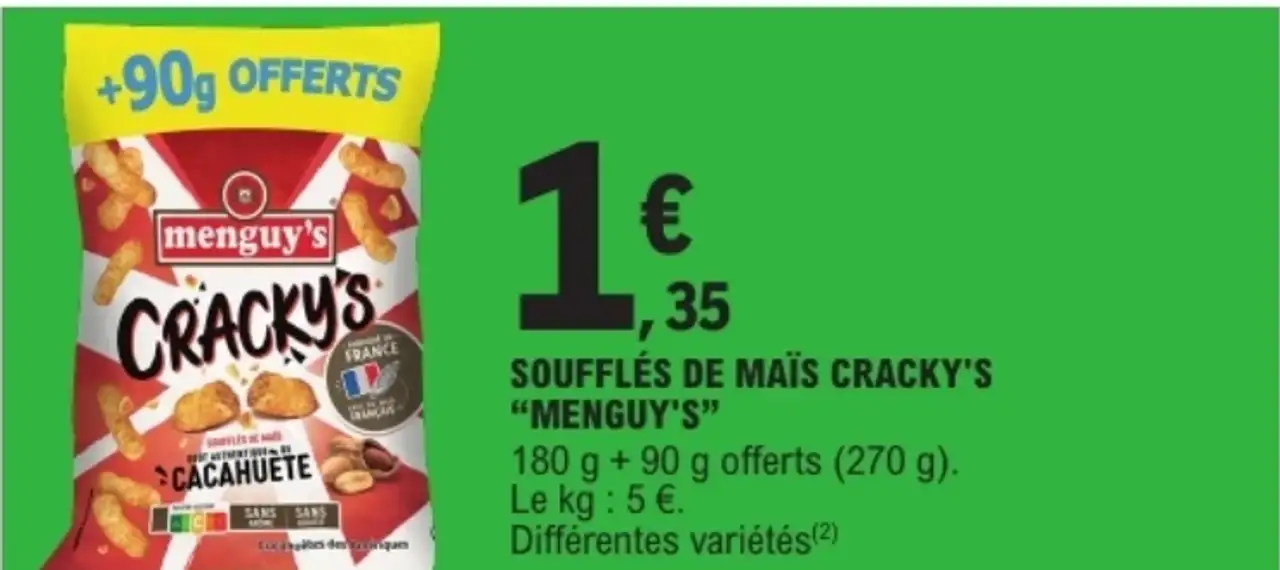 SOUFFLÉS DE MAÏS CRACKY'S MENGUY'S