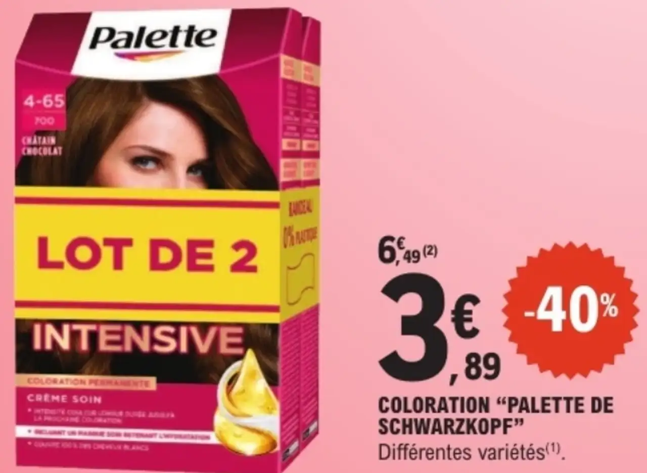 Coloration "Palette de Schwarzkopf" Lot de 2