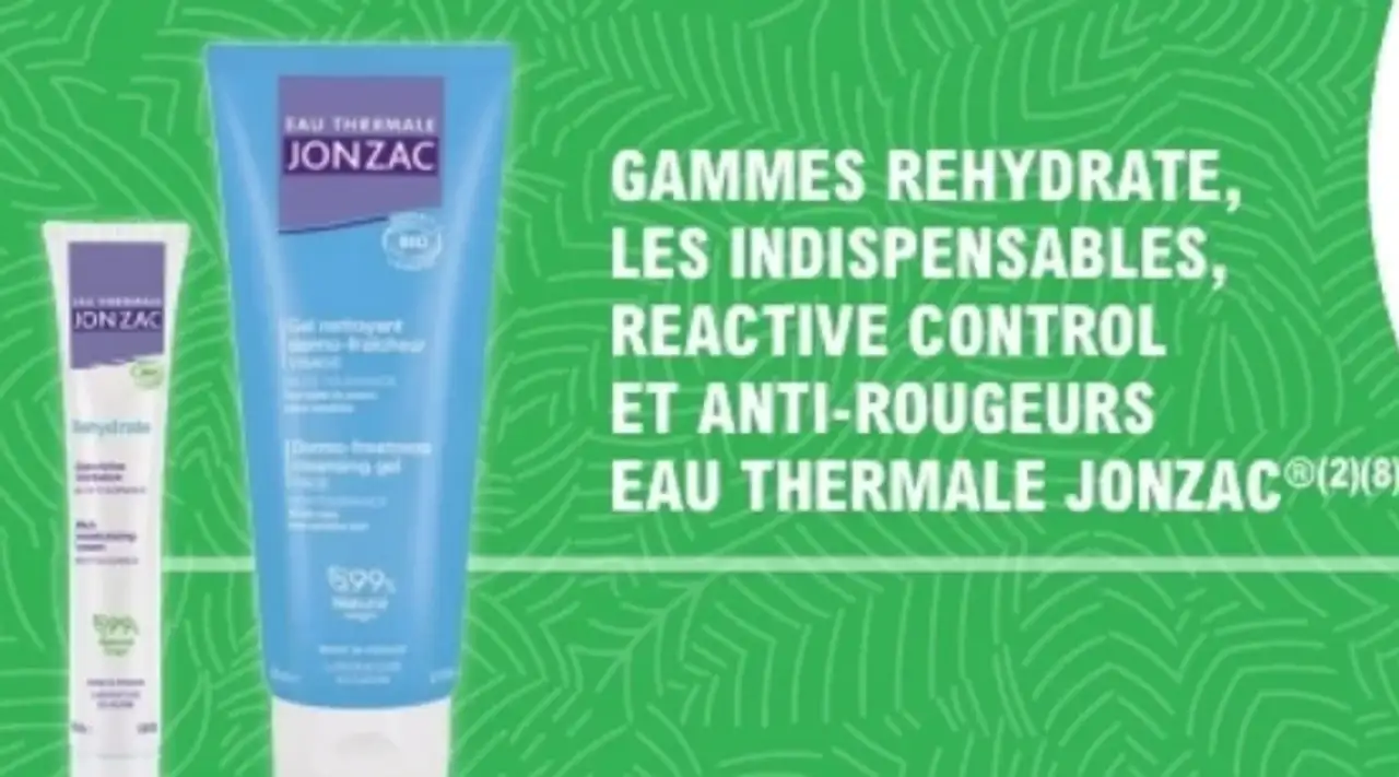 Gammes Rehydrate, Les Indispensables, Reactive Control et Anti-Rougeurs Eau Thermale Jonzac