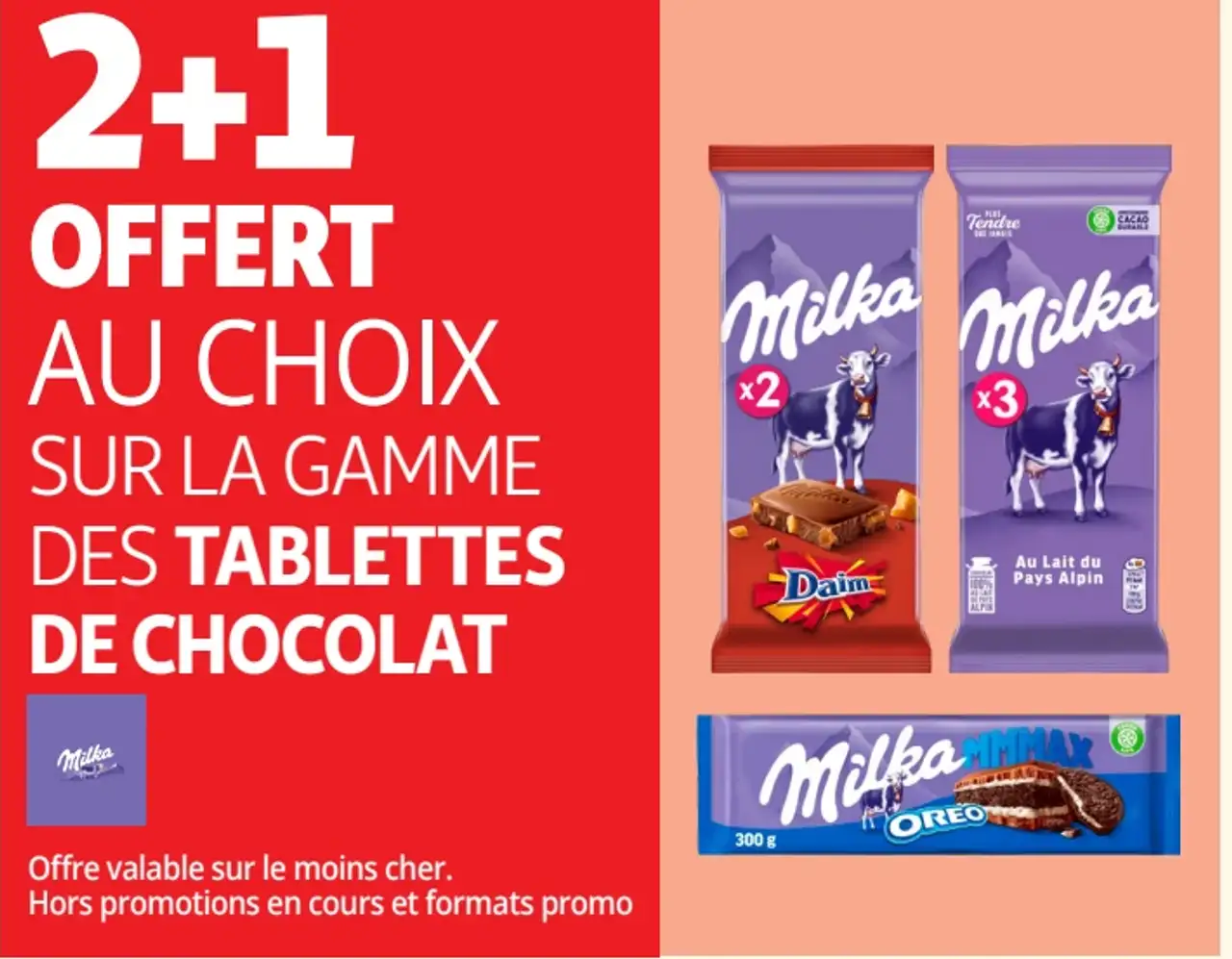 Gamme des tablettes de chocolat Milka