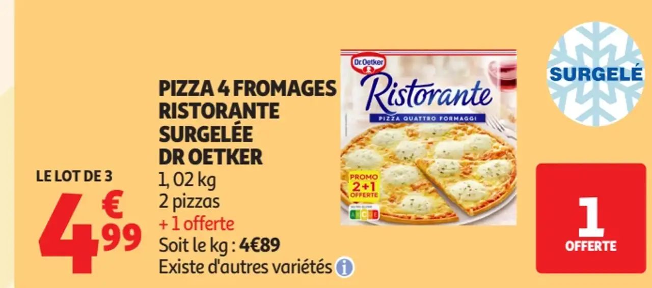 Pizza 4 Fromages Ristorante surgelée Dr Oetker