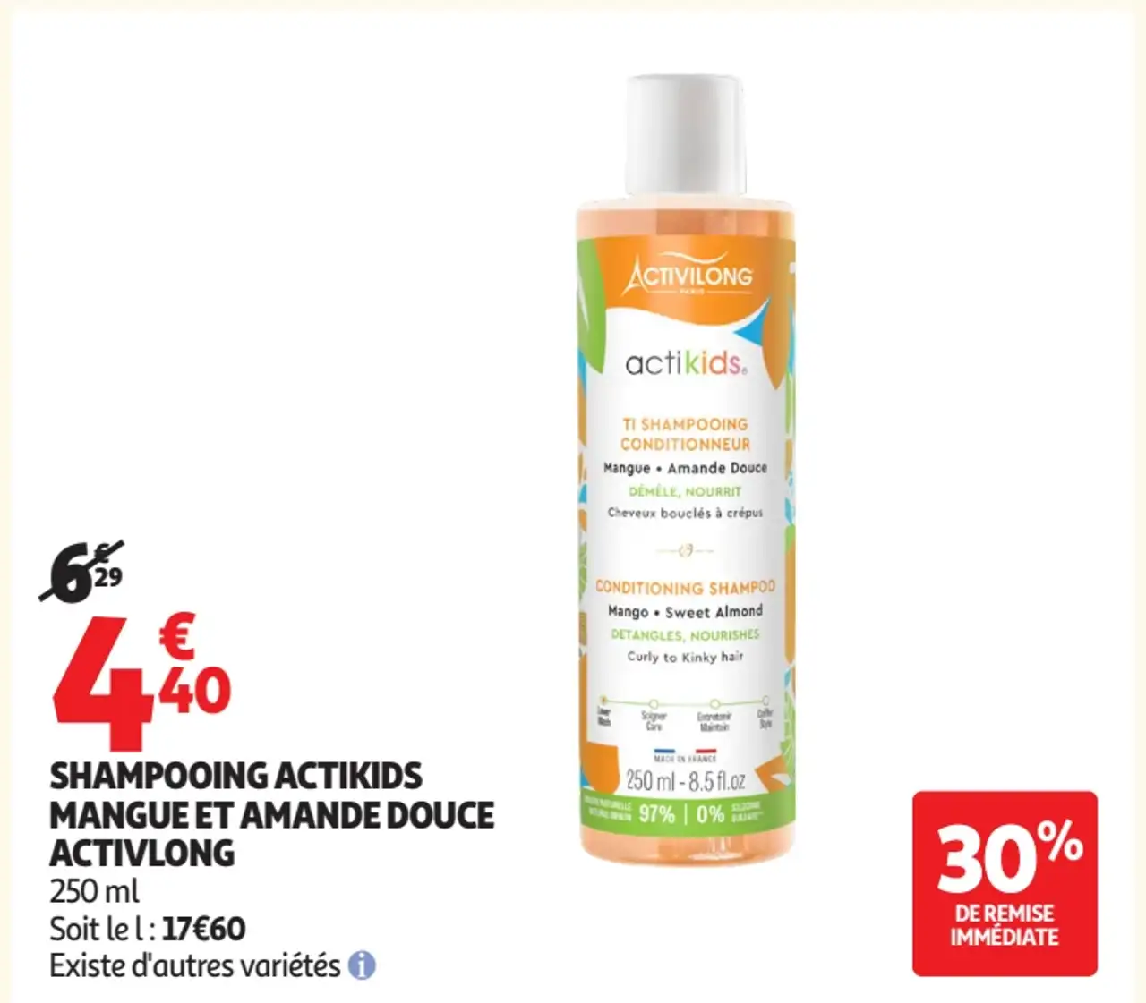 Shampooing Actikids Mangue et Amande Douce Activilong