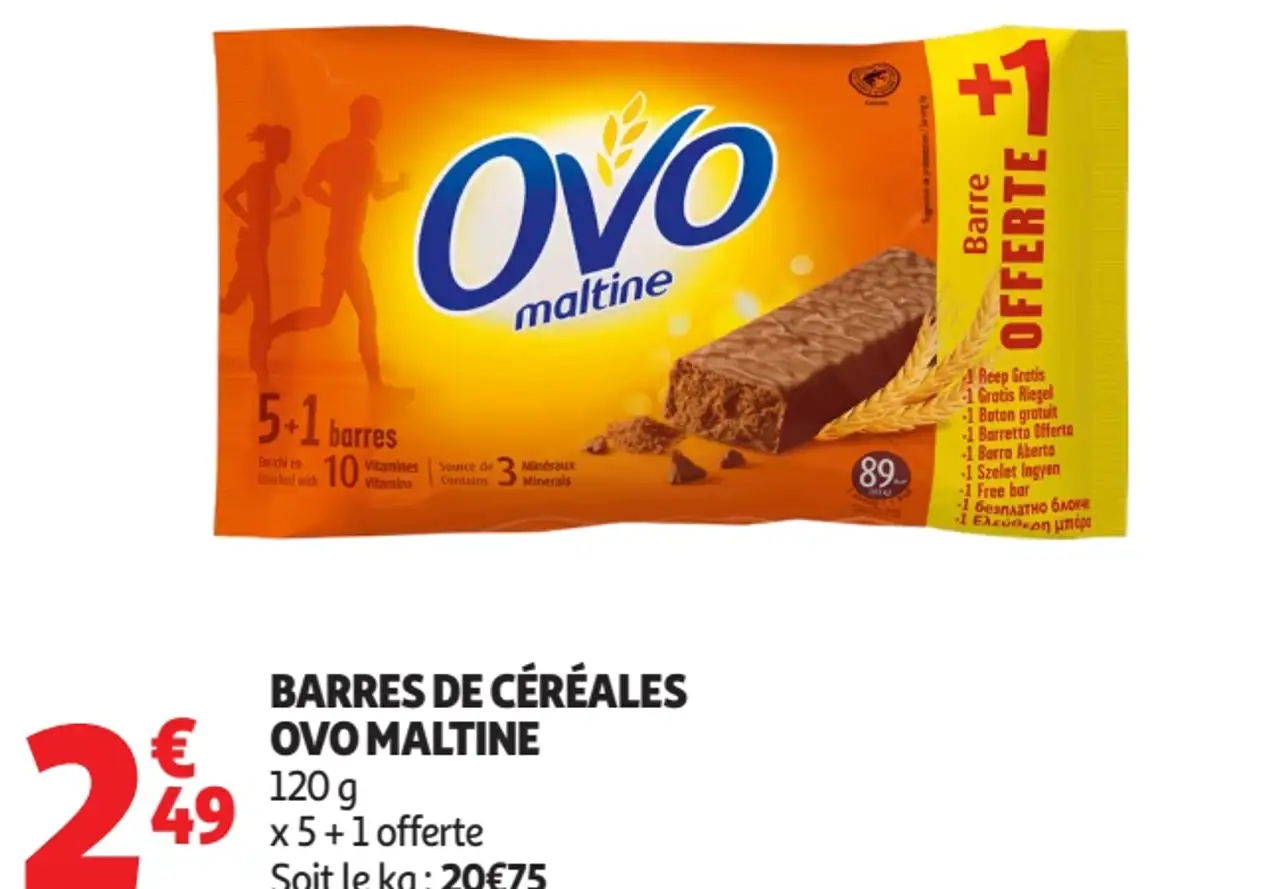 Barres de céréales Ovo Maltine
