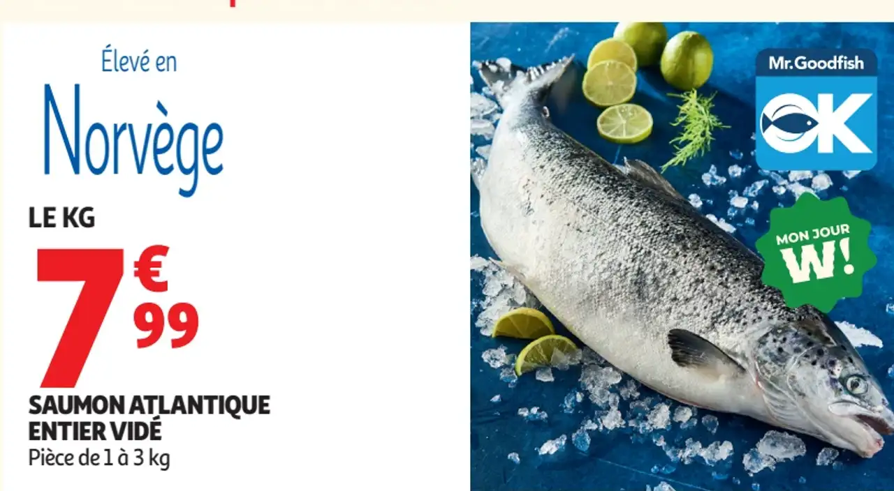 Saumon atlantique entier vidé