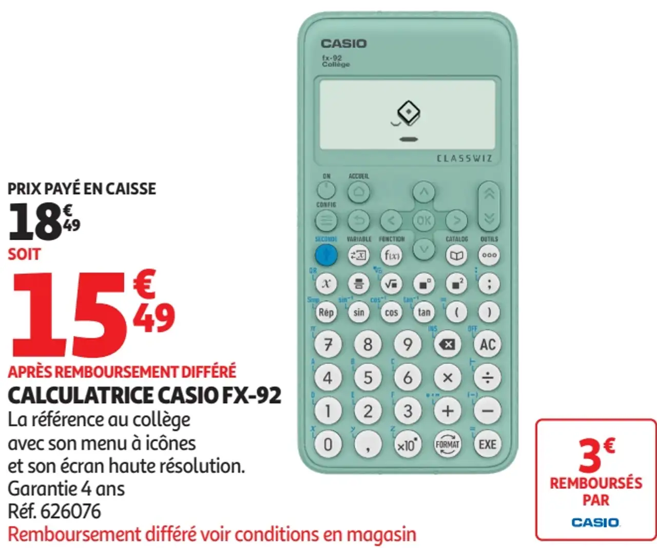 Calculatrice Casio FX-92