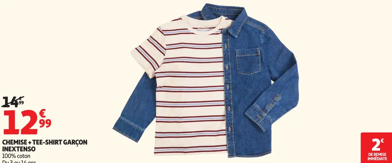 CHEMISE + TEE-SHIRT GARÇON INEXTENSO