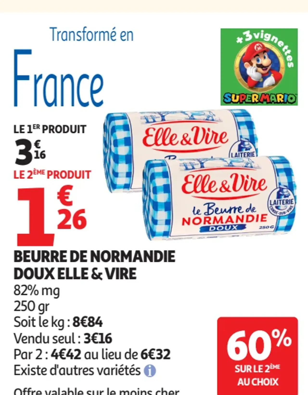 Beurre de Normandie doux Elle & Vire