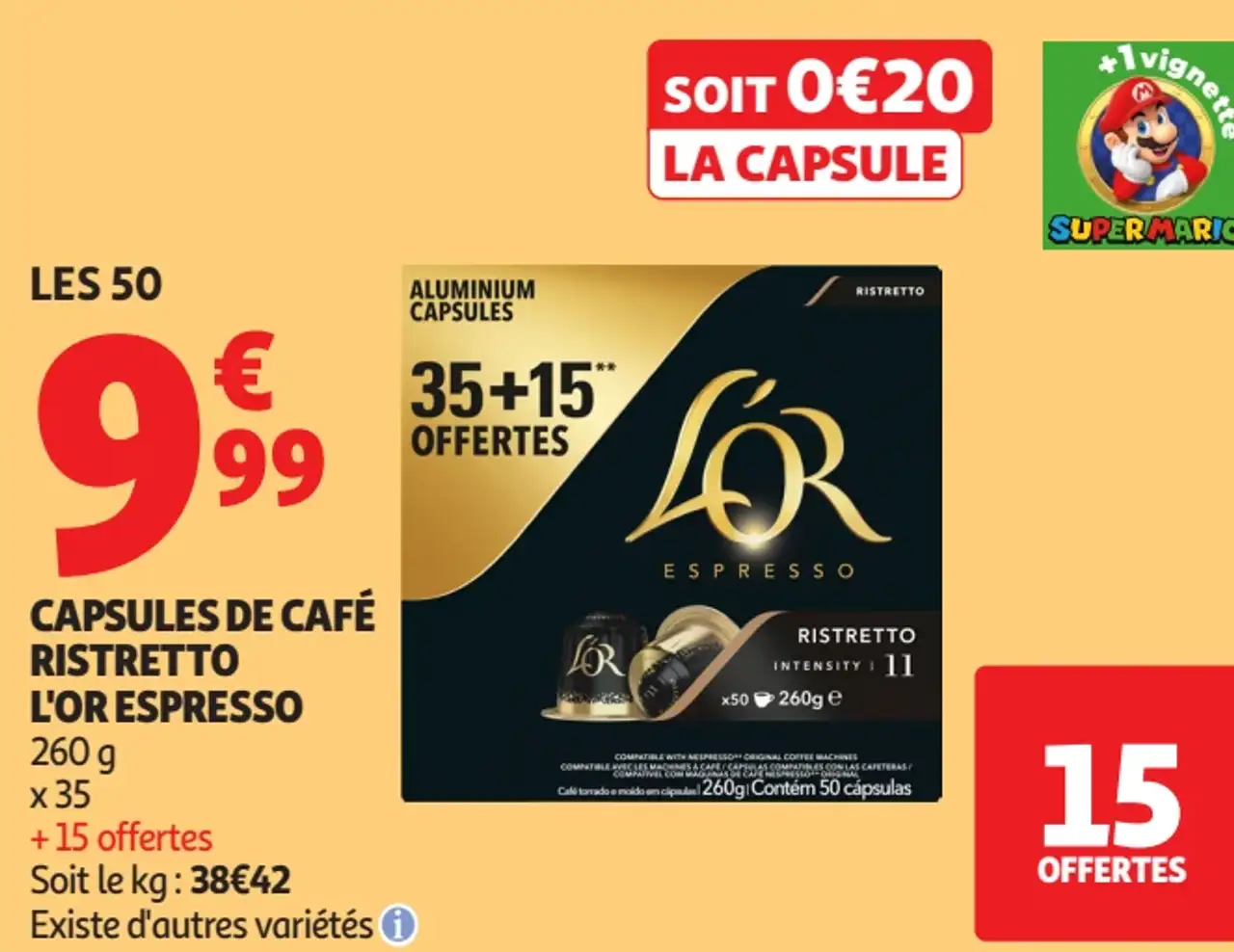 Capsules de café Ristretto L'Or Espresso