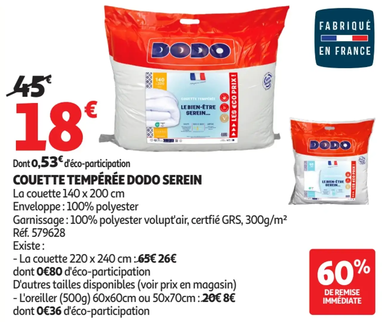 COUETTE TEMPÉRÉE DODO SEREIN