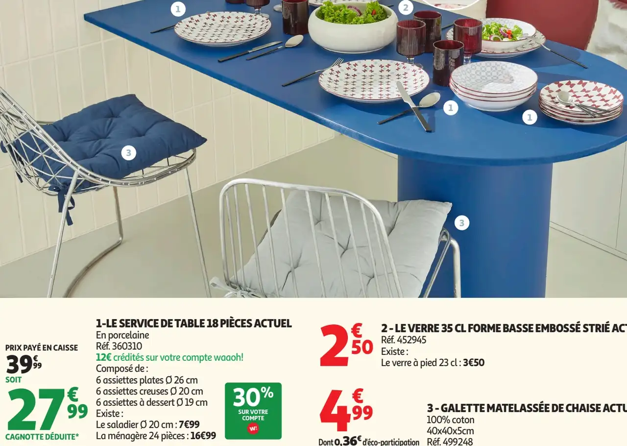 LE SERVICE DE TABLE 18 PIÈCES ACTUEL