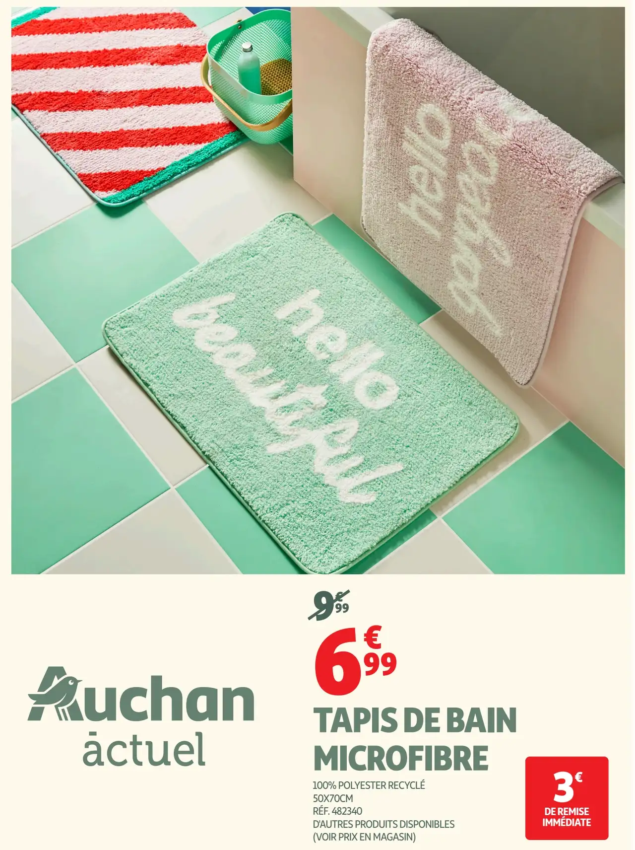 Tapis de bain microfibre Auchan actuel