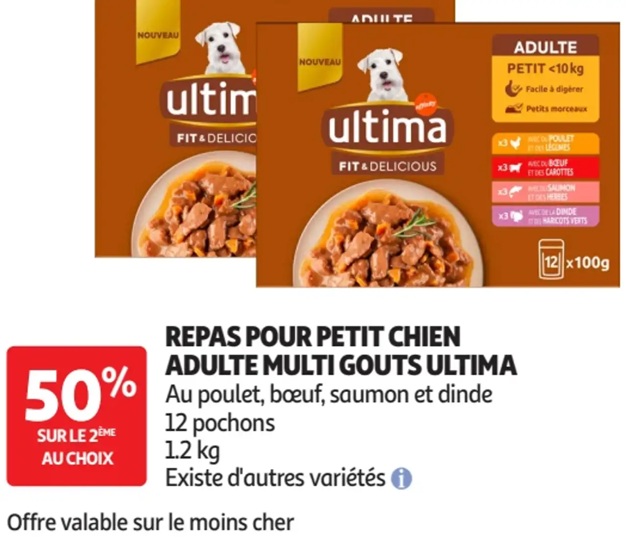 Repas pour petit chien adulte multi gouts Ultima