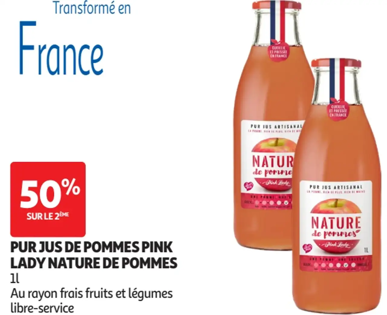 Pur jus de pommes Pink Lady Nature de pommes