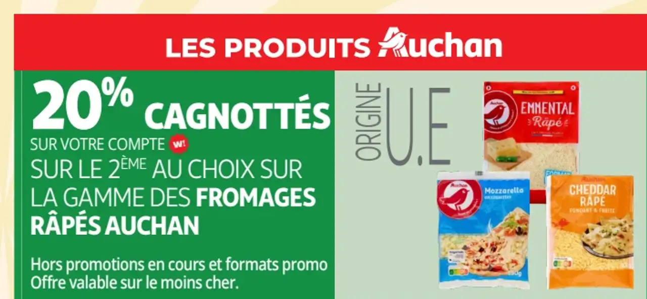 Fromages râpés Auchan