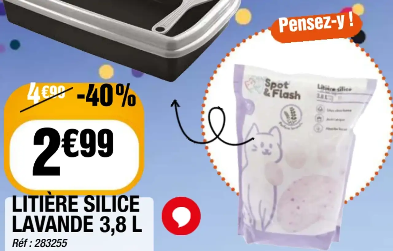 Spot & Flash LITIÈRE SILICE LAVANDE 3,8 L