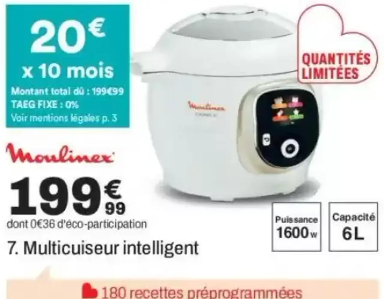 Multicuiseur intelligent Moulinex CE85BA10 COOKEO+