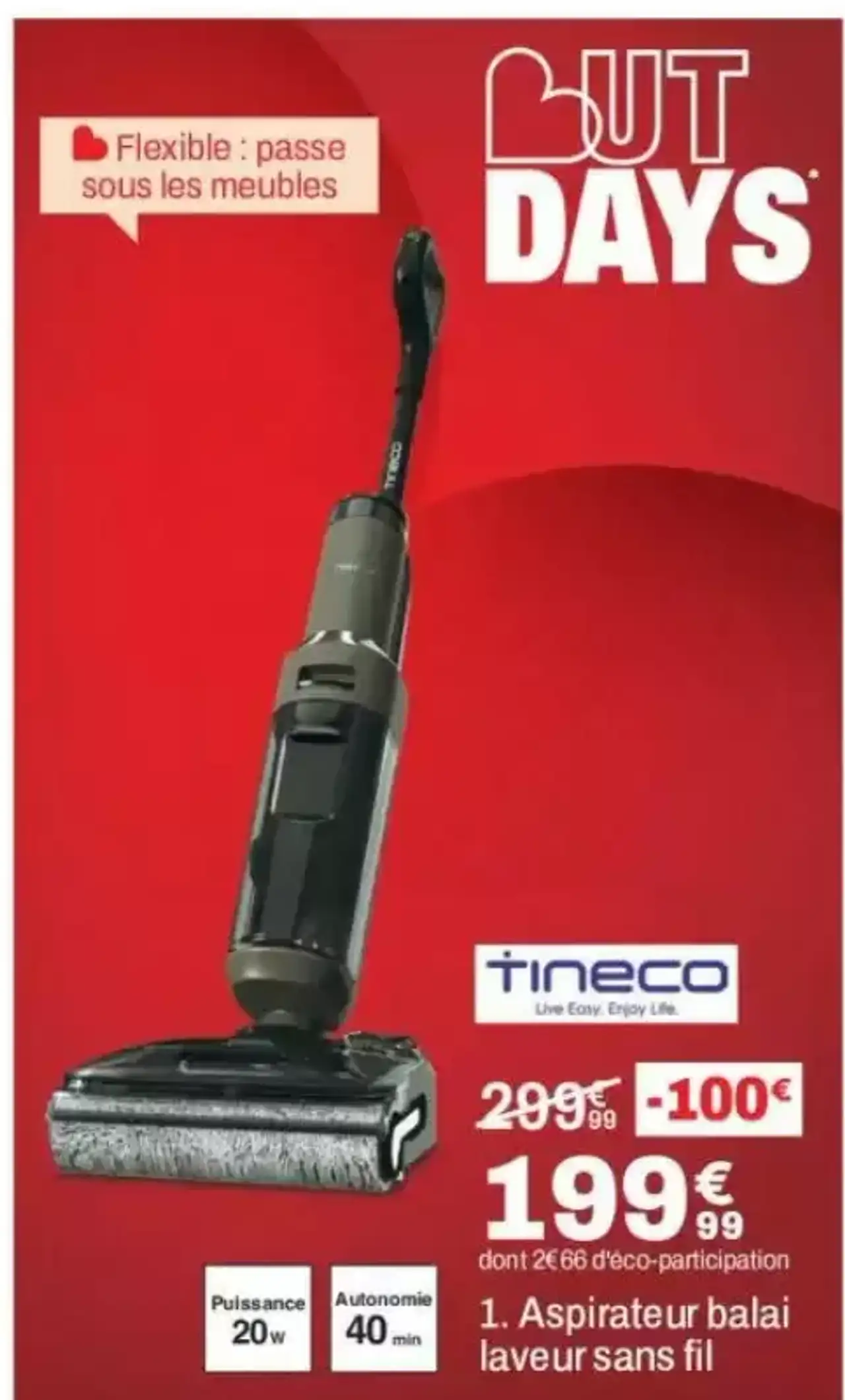 Tineco Aspirateur balai laveur sans fil