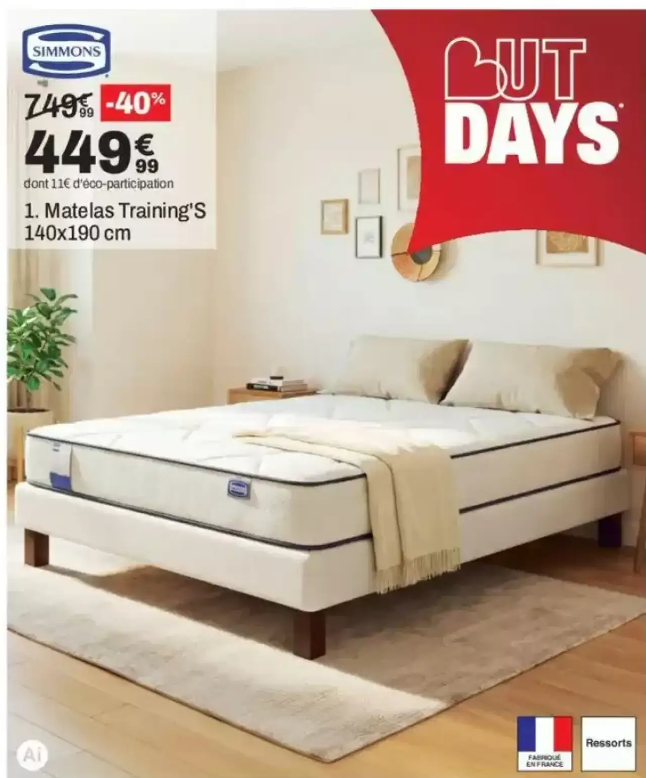 Matelas Simmons Training'S 140x190 cm