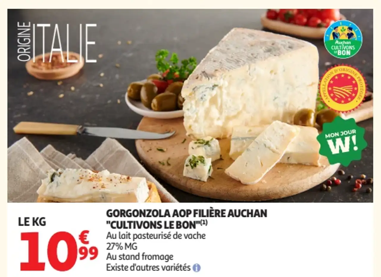 Gorgonzola AOP Filière Auchan "Cultivons le Bon"