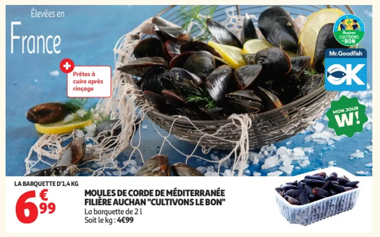 Moules de corde de Méditerranée Filière Auchan "Cultivons le Bon"