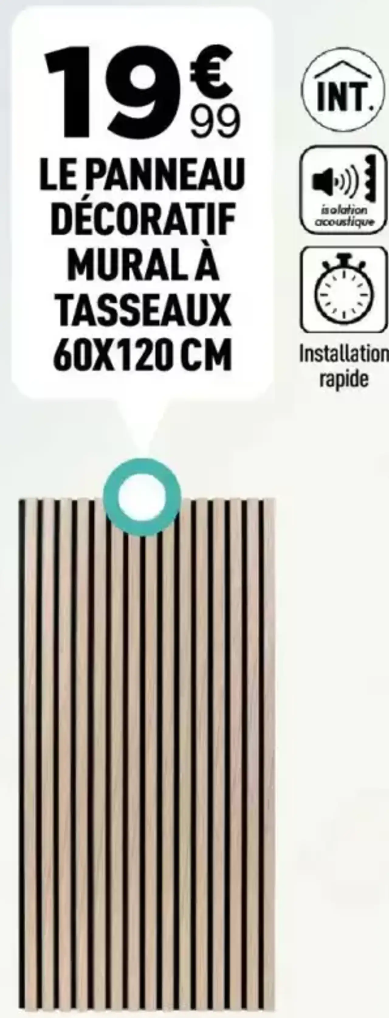 Le panneau décoratif mural à tasseaux 60x120 cm atmosphera