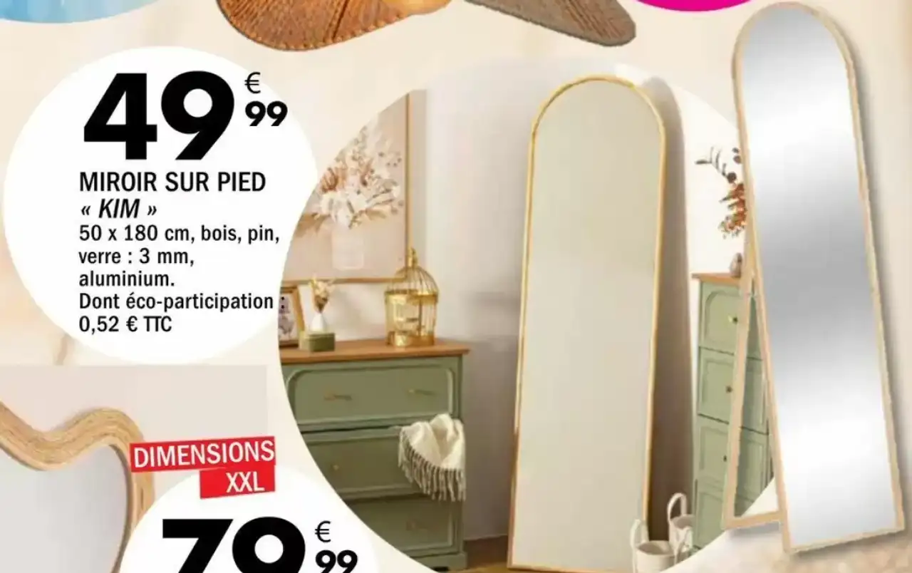 Miroir sur pied « KIM »